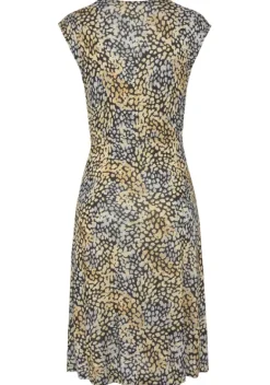 Kurze Kleider|s.Oliver Jerseykleid Schwarz-Gelb Bedruckt