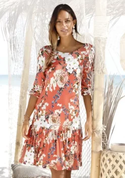 Kurze Kleider|s.Oliver Jerseykleid Koralle-Bedruckt