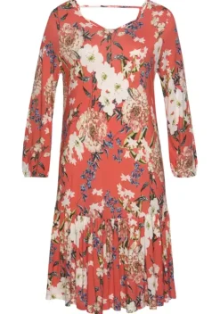 Kurze Kleider|s.Oliver Jerseykleid Koralle-Bedruckt