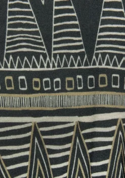 Kurze Kleider|Beachtime Jerseykleid Schwarz-Grun-Bedruckt