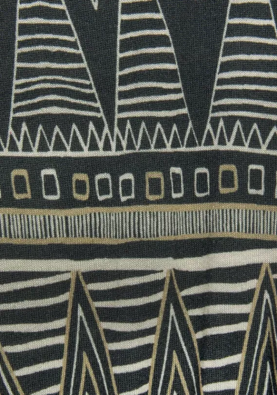 Kurze Kleider|Beachtime Jerseykleid Schwarz-Grun-Bedruckt