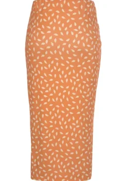 Rocke|Vivance Jerseyrock Orange-Creme Bedruckt