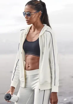 Jacken & Mantel|H.I.S Kapuzensweatjacke Ecru