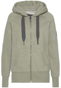 Jacken & Mantel|Elbsand Kapuzensweatjacke"Kelina" Grun Meliert