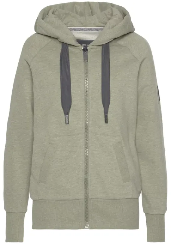 Jacken & Mantel|Elbsand Kapuzensweatjacke"Kelina" Grun Meliert