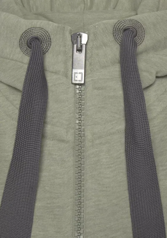 Jacken & Mantel|Elbsand Kapuzensweatjacke"Kelina" Grun Meliert