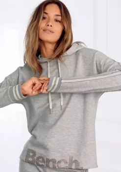 Damenshirts|Bench. Kapuzensweatshirt Grau-Meliert