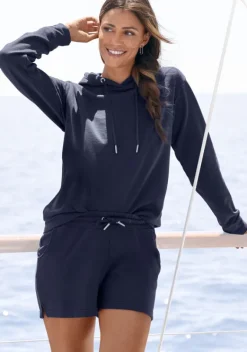 Damenshirts|H.I.S Kapuzensweatshirt Marine