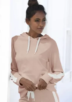 Damenshirts|Bench. Kapuzensweatshirt Beige-Weis