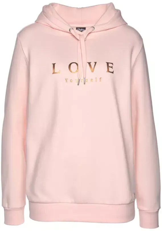 Damenshirts|Buffalo Kapuzensweatshirt Hellrosa