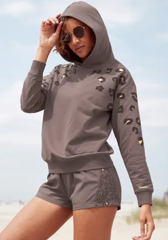 Damenshirts|Bench. Kapuzensweatshirt Nougat-Leo