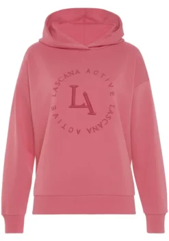 Damenshirts|LASCANA ACTIVE Kapuzensweatshirt"- Performance Hoodie Mit Runder Logostickerei Und" Rose