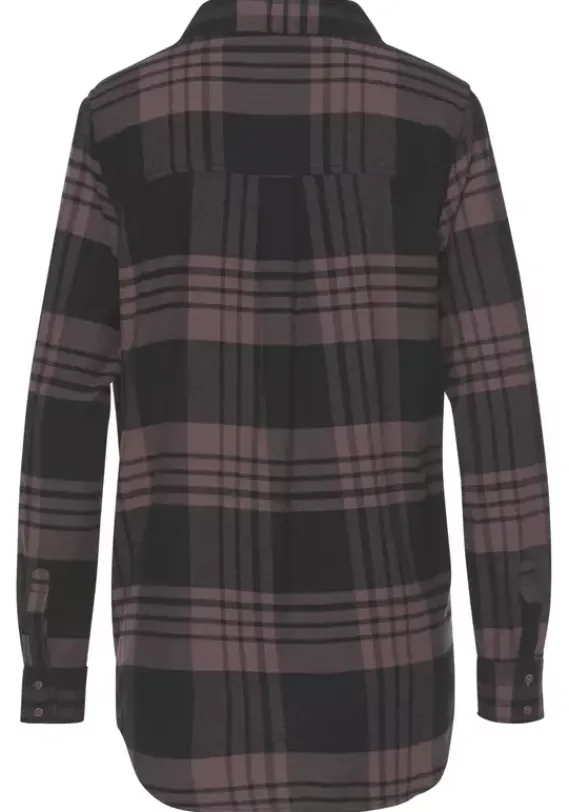 Blusen|LASCANA Karobluse Lila-Schwarz-Kariert