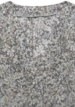 Blusen|Vivance Kurzarmbluse Grau-Bedruckt