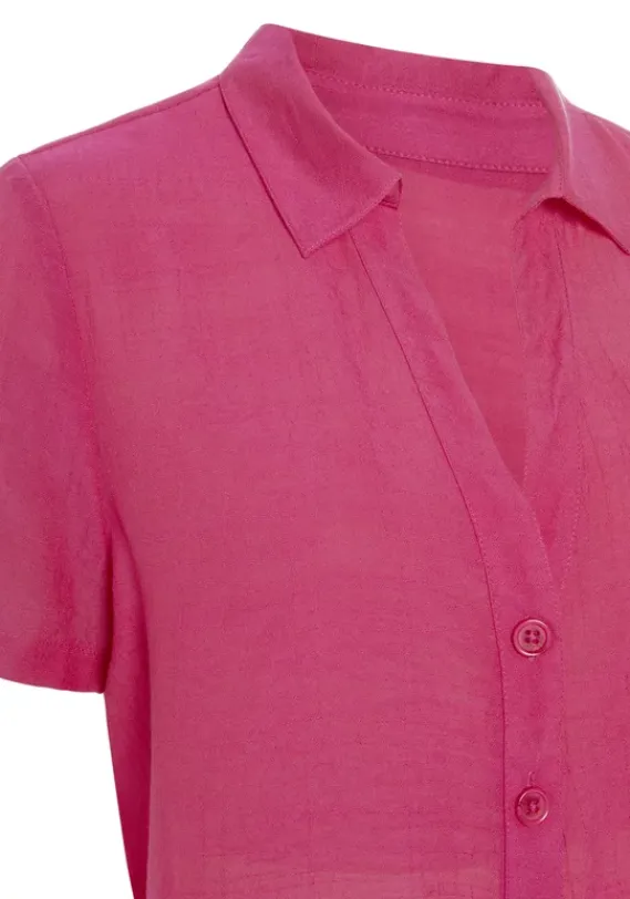 Blusen|Vivance Kurzarmbluse Pink