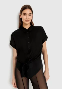 Blusen|LSCN by LASCANA Kurzarmbluse Schwarz