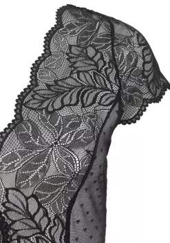 JETTE Spitzen-Bodys<Kurzarmbody