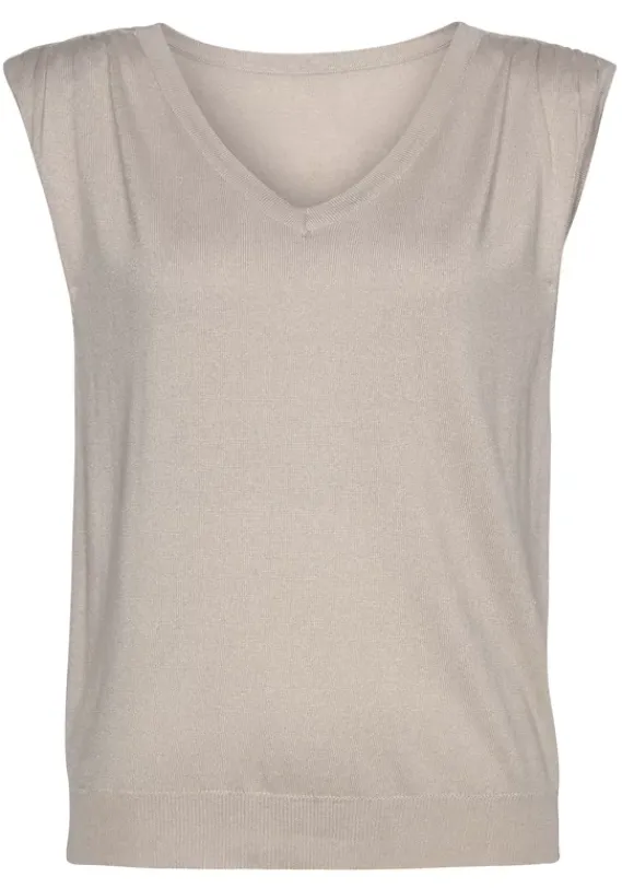 Pullover|LASCANA Kurzarmpullover Sand