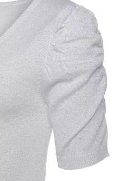 Pullover|Vivance Kurzarmpullover Silberfarben
