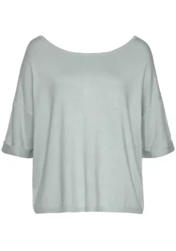 Pullover|Vivance Kurzarmpullover Hellgrun