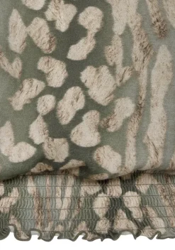 Damenshirts|LASCANA Kurzarmshirt Taupe-Grun-Bedruckt