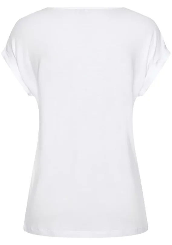 Damenshirts|LASCANA Kurzarmshirt Weis-Bedruckt