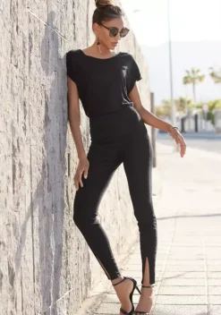 Damenshirts|LASCANA Kurzarmshirt Schwarz