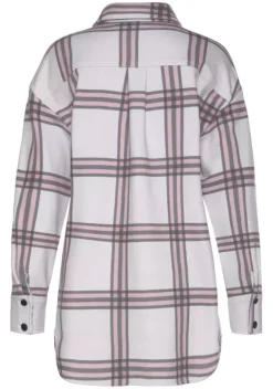 Jacken & Mantel|LASCANA Kurzjacke Grau-Rosa-Creme-Kariert