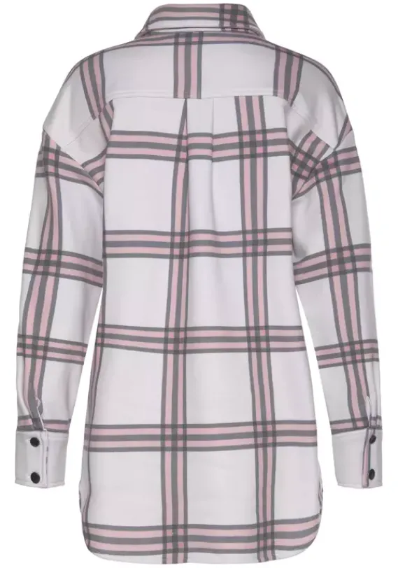 Jacken & Mantel|LASCANA Kurzjacke Grau-Rosa-Creme-Kariert