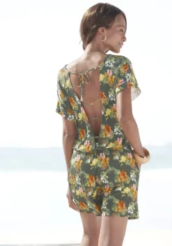 Overalls|LASCANA Kurzoverall Khaki Bedruckt