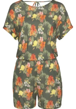 Overalls|LASCANA Kurzoverall Khaki Bedruckt