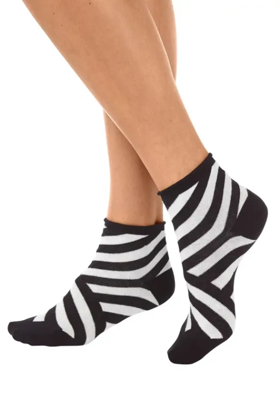 Socken|H.I.S Kurzsocken Schwarz-Weis-Gemustert