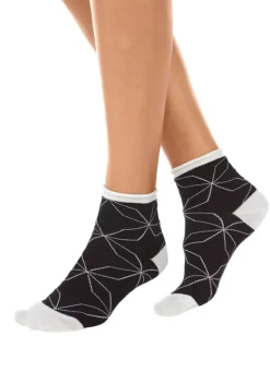 Socken|H.I.S Kurzsocken Schwarz-Weis-Gemustert