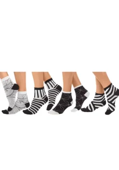Socken|H.I.S Kurzsocken Schwarz-Weis-Gemustert