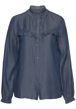 Blusen|LASCANA Langarmbluse Denim-Blue