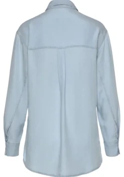 Blusen|Vivance Langarmbluse Blue Washed