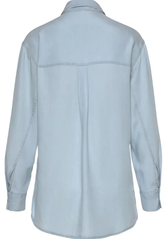 Blusen|Vivance Langarmbluse Blue Washed