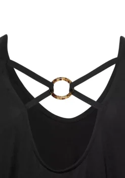 Damenshirts|LASCANA Langarmshirt Schwarz