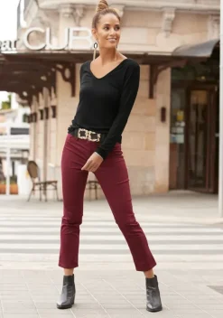 Damenshirts|LASCANA Langarmshirt Schwarz