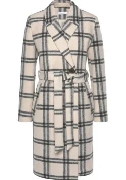 Jacken & Mantel|LASCANA Langmantel Beige-Hellblau-Kariert