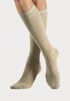 Socken|LASCANA Langsocken 1X Gelb-Bunt, 1X Grun-Bunt, 1X Rot-Bunt, 1X Blau-Bunt, 1X Hellbraun-Bunt