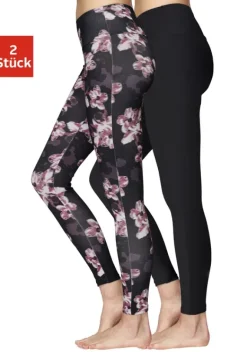 Homewear-Leggings|H.I.S Leggings Gemustert-Schwarz, Schwarz