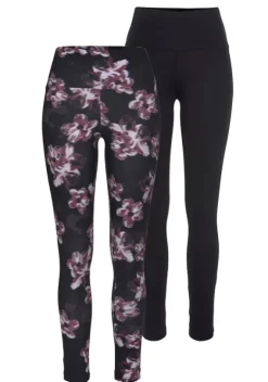 Homewear-Leggings|H.I.S Leggings Gemustert-Schwarz, Schwarz