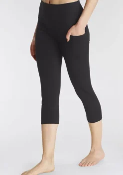 Relaxhosen|LASCANA ACTIVE 3/4-Leggings Schwarz