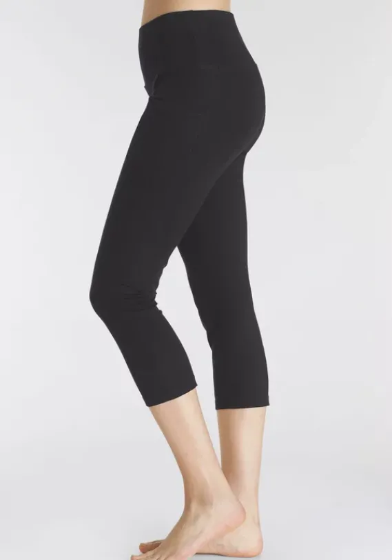 Relaxhosen|LASCANA ACTIVE 3/4-Leggings Schwarz