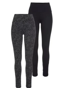 Homewear-Leggings|H.I.S Leggings Schwarz-Bedruckt, Schwarz-Uni