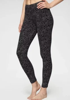 Homewear-Leggings|H.I.S Leggings Schwarz-Bedruckt, Schwarz-Uni