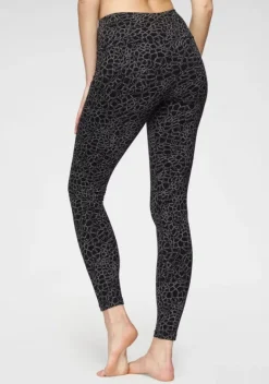Homewear-Leggings|H.I.S Leggings Schwarz-Bedruckt, Schwarz-Uni