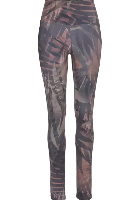 Relaxhosen|LASCANA ACTIVE Leggings"Tropical" Gemustert-Braun-Beige-Grau