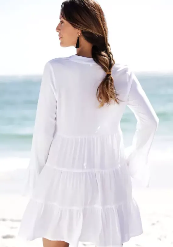 Blusen|LASCANA Longbluse Offwhite